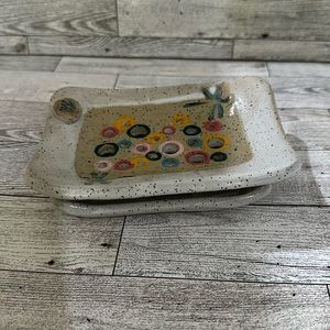 Aisian inspired fire dragon ceramic soap dish